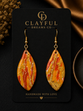 Golden Ember Leaf Earrings